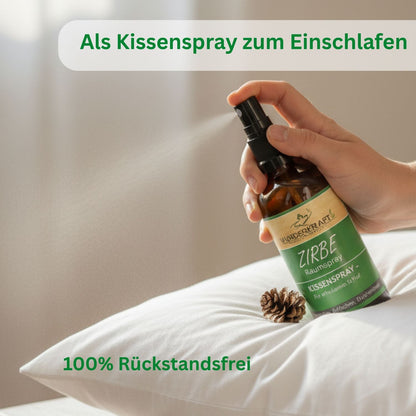 Bio Zirbenspray, 100ml Raumspray und Kissenspray für natürlichen frische Duft - Wunderkraft.bio von Wunderlampe.bio