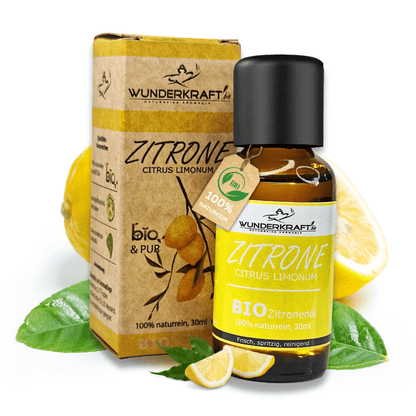 BIO Zitronenöl, 100% naturreine ätherische Öle - Wunderkraft.bio von Wunderlampe.bio