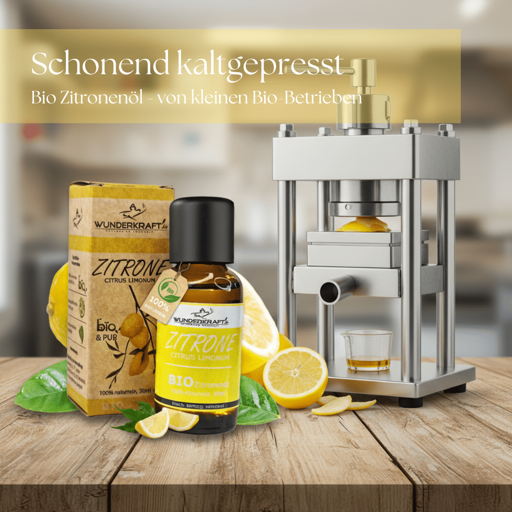 BIO Zitronenöl, 100% naturreine ätherische Öle - Wunderkraft.bio von Wunderlampe.bio