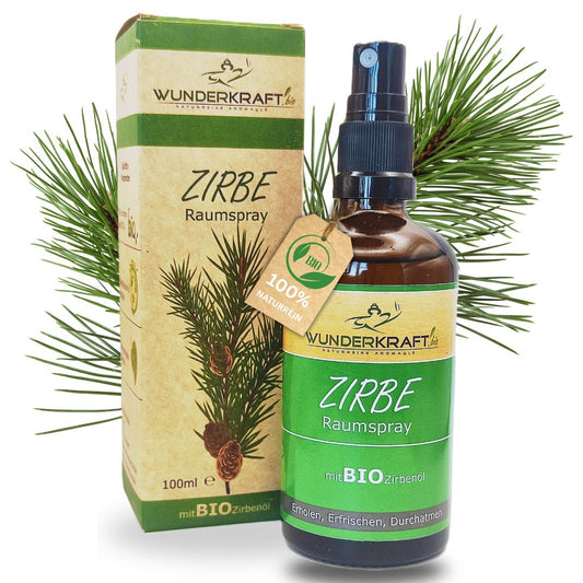 Bio Zirbenspray, 100ml Raumspray und Kissenspray für natürlichen frische Duft