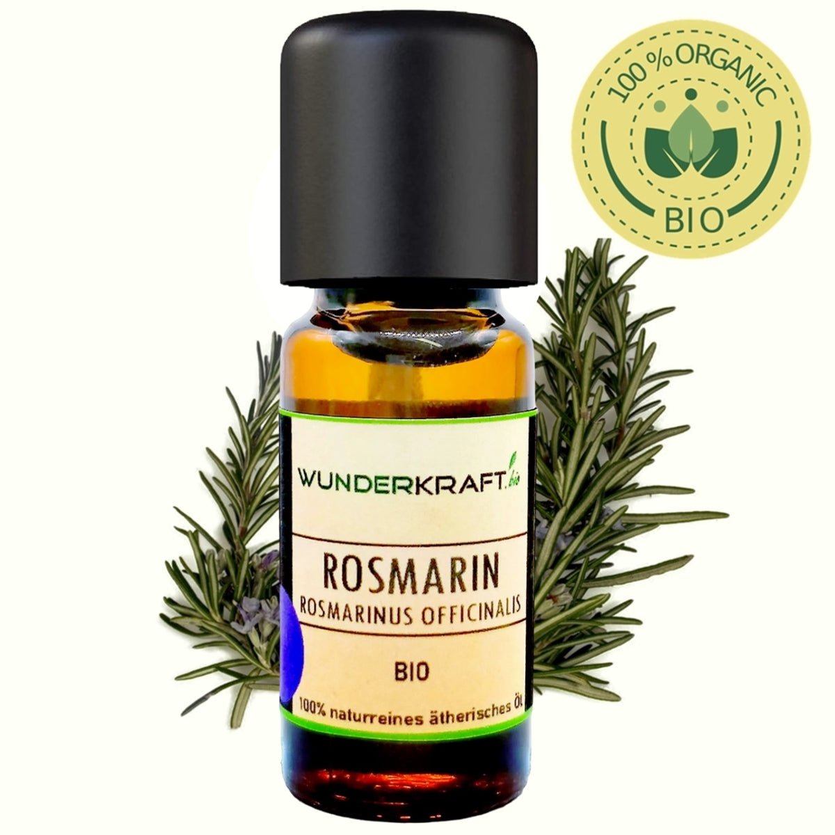 Duftstein & Holzteller inkl. BIO Rosmarinöl, 100% ätherisches Öl, 10ml - Wunderkraft.bio