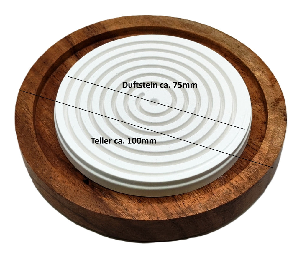 Duftstein mit Holzteller inkl. BIO Eukalyptusöl globulus, 100% naturreine ätherische Öle - Wunderkraft.bio