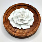 Elegante Duftstein - ROSE mit Holztellerchen, für ätherische Öle in Schränken, Schlafzimmer und anderen Räumen - Wunderkraft.bio