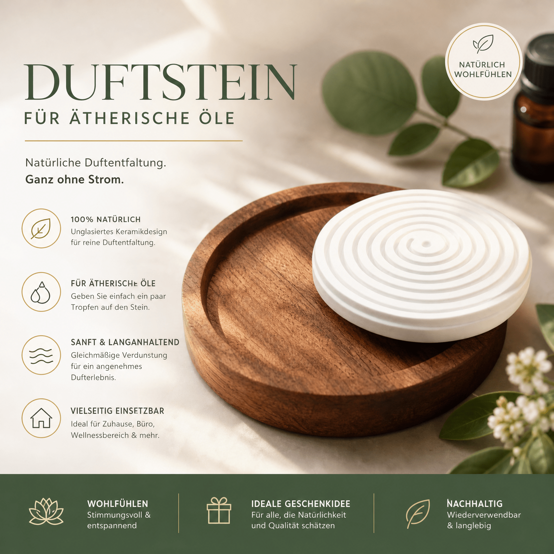 Handgemachte Duftsteine aus Keramik – Stilvolle Duftmomente für dein Zuhause - Wunderkraft naturals