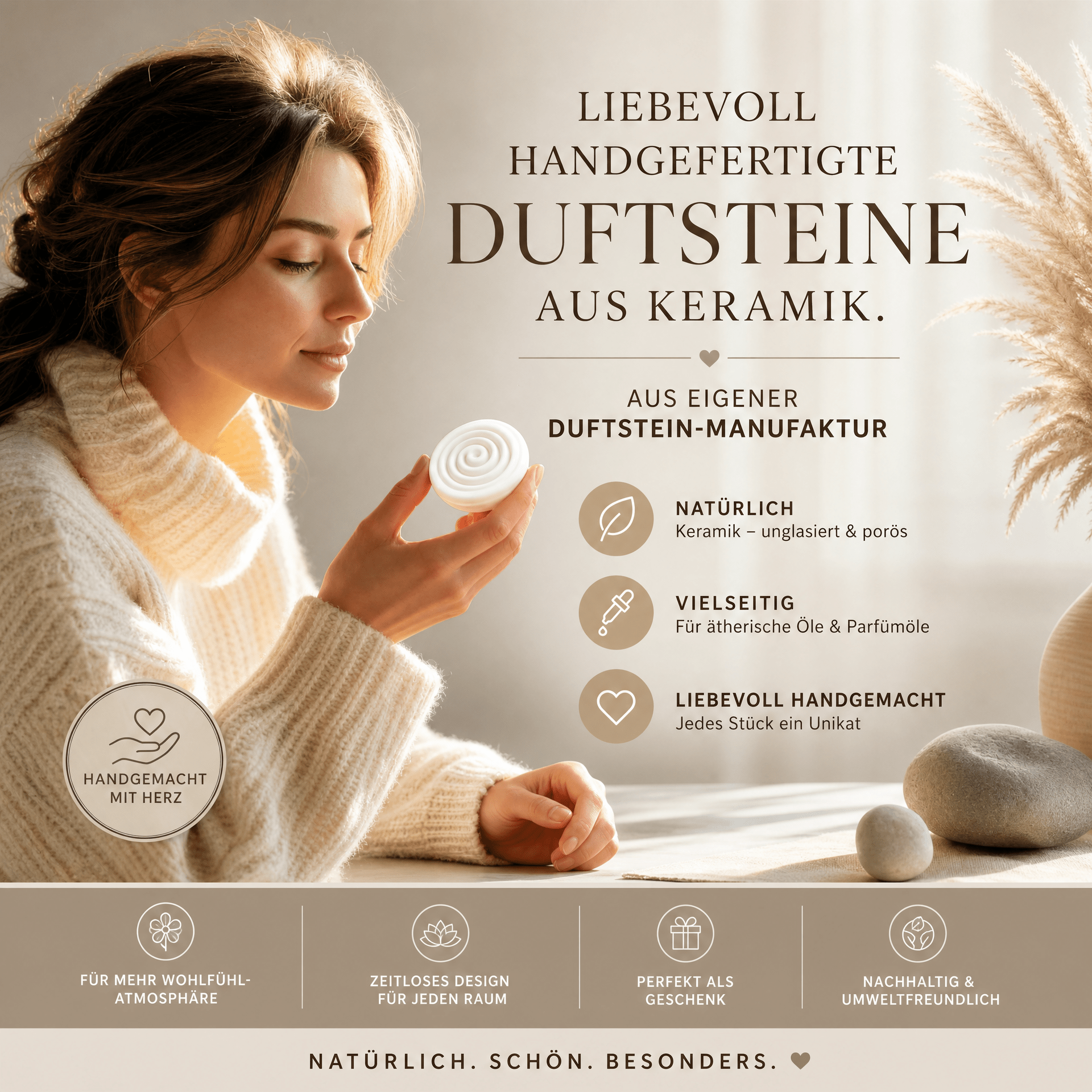 Handgemachter Duftstein für ätherische Öle - Wunderkraft naturals