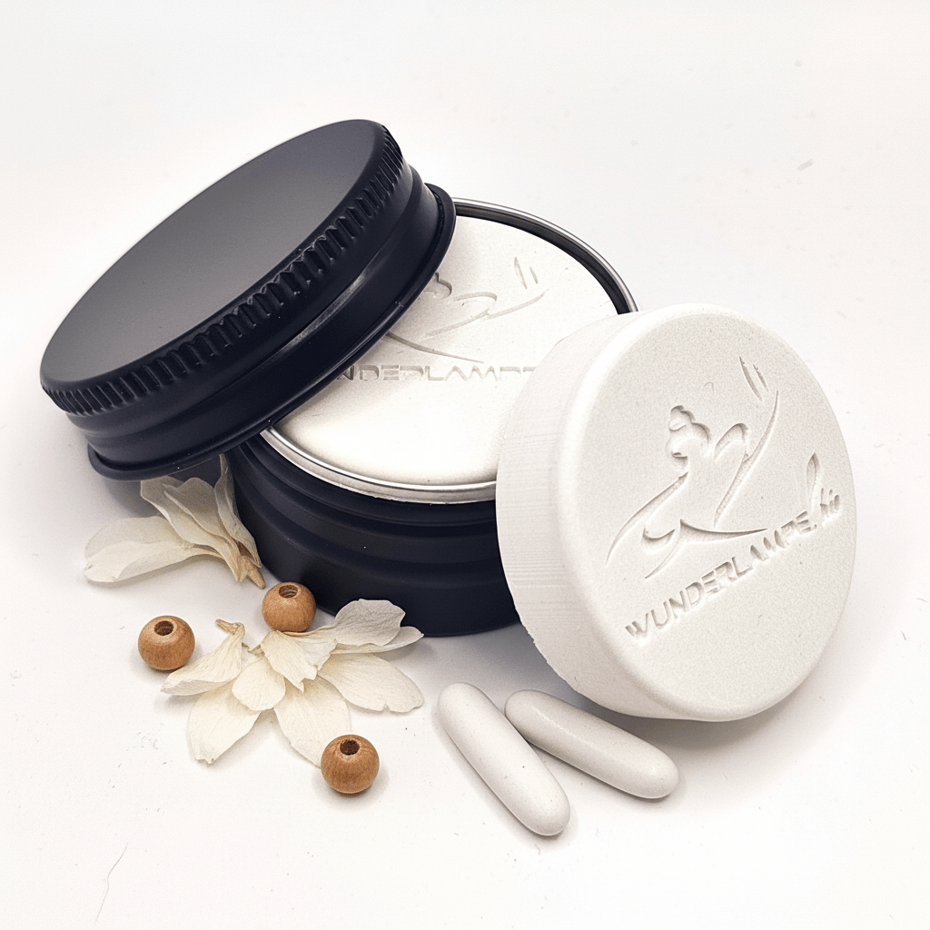 Handgemachter Duftstein für ätherische Öle in der edlen Dose, 4 Verschiedene Farben zur Auswahl - Wunderkraft.bio von Wunderlampe.bio