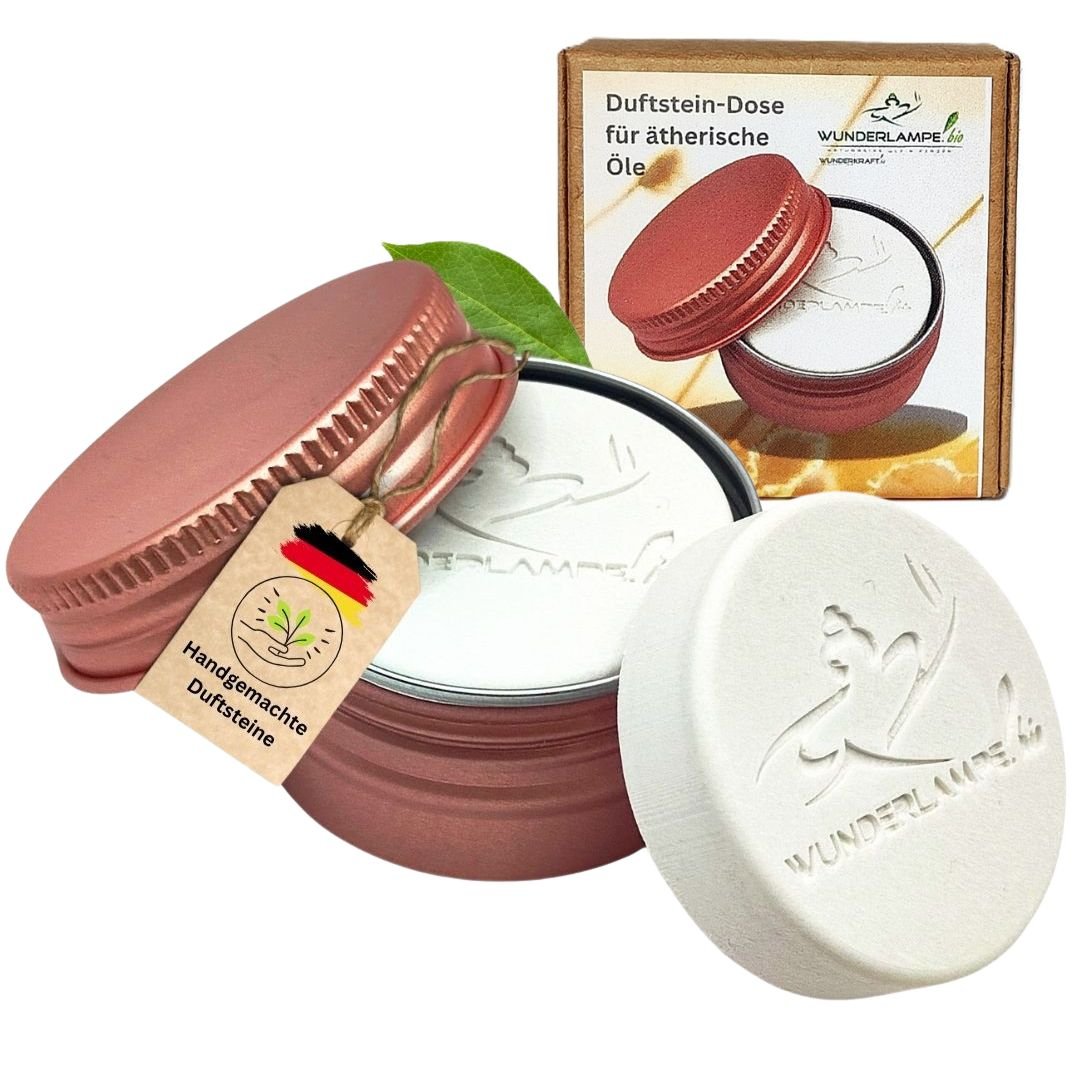 Handgemachter Duftstein für ätherische Öle in der edlen Dose, 4 Verschiedene Farben zur Auswahl - Wunderkraft.bio von Wunderlampe.bio