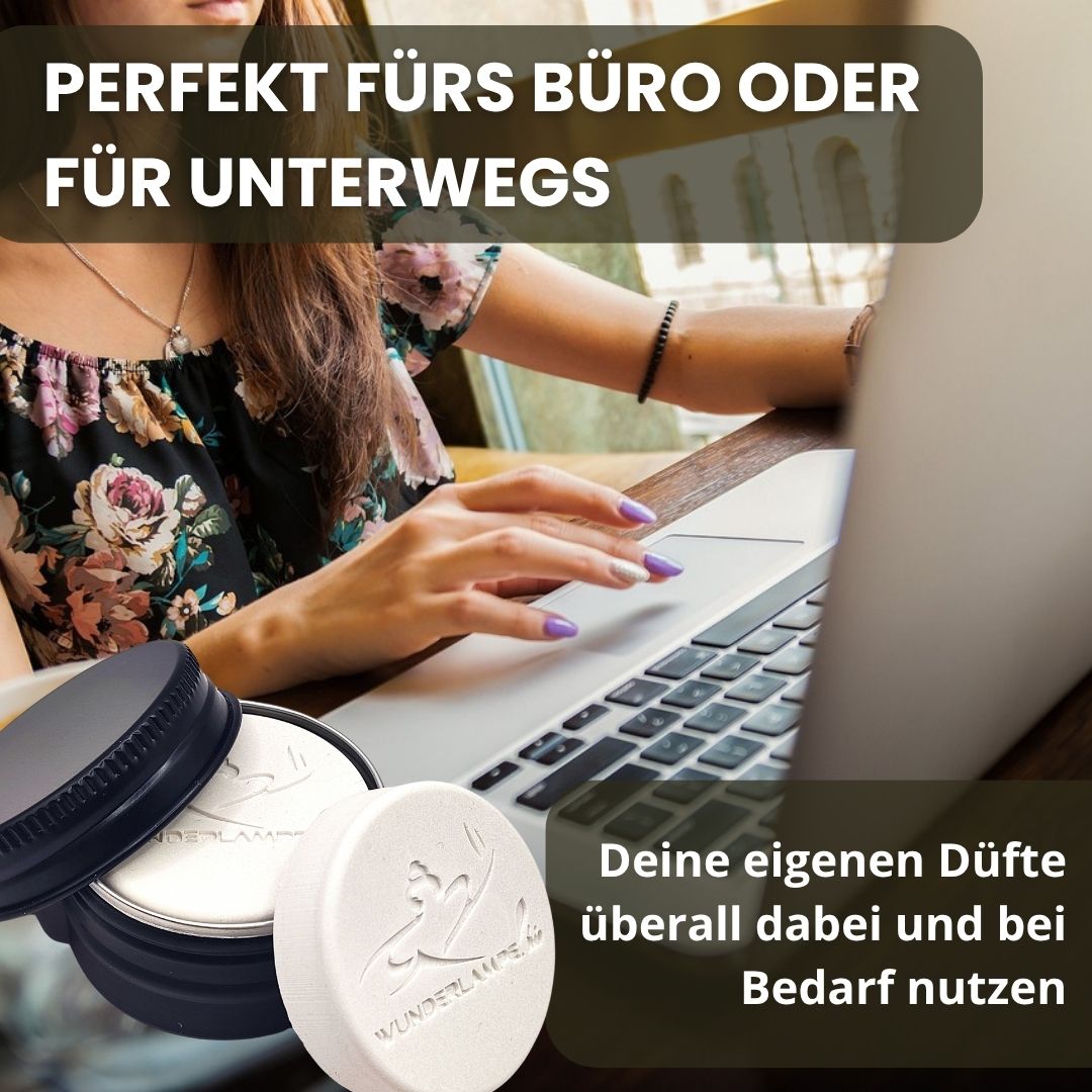 Handgemachter Duftstein für ätherische Öle in der edlen Dose, 4 Verschiedene Farben zur Auswahl - Wunderkraft.bio von Wunderlampe.bio
