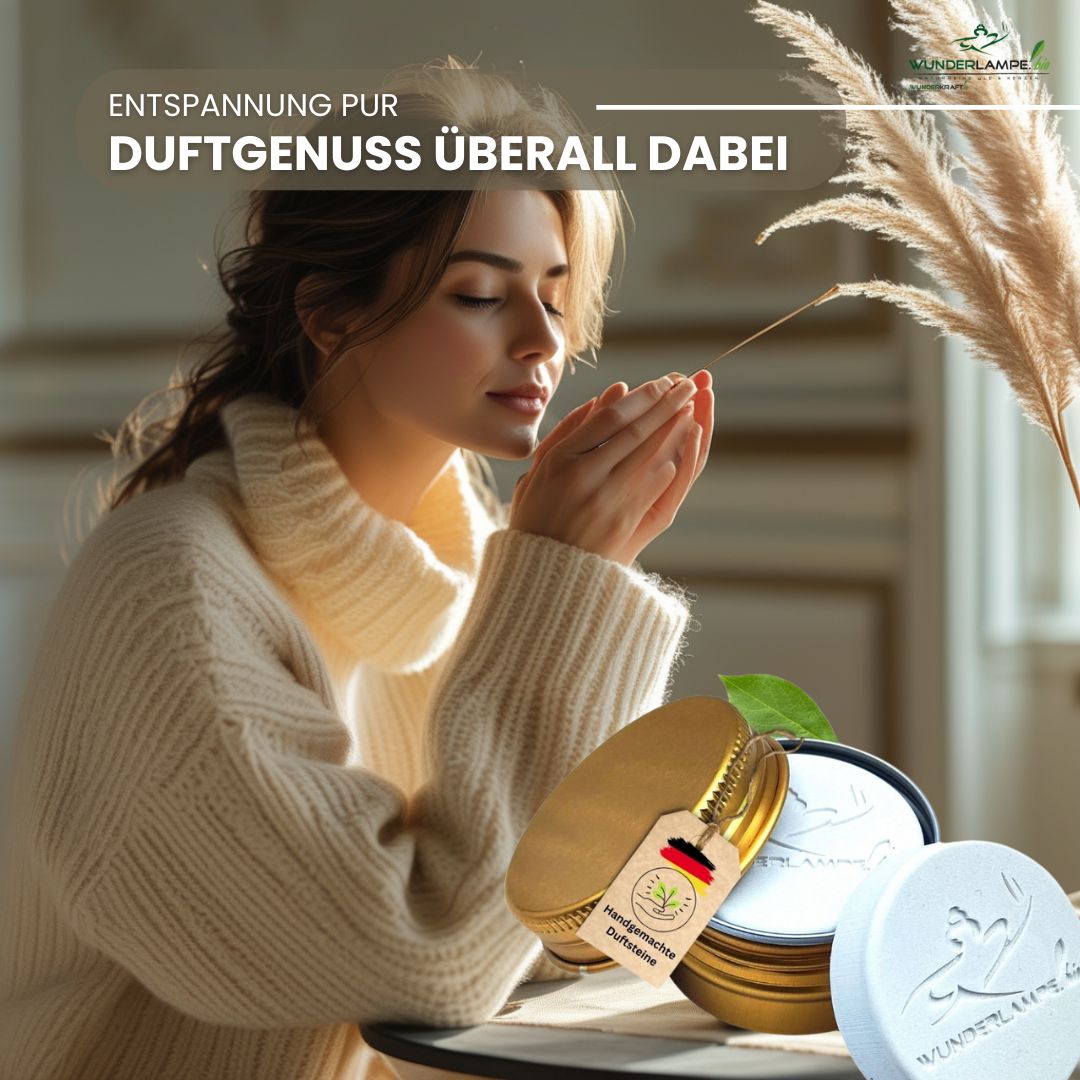 Handgemachter Duftstein für ätherische Öle in der edlen Dose, 4 Verschiedene Farben zur Auswahl - Wunderkraft.bio von Wunderlampe.bio