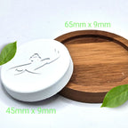 Handgemachter Duftstein für ätherische Öle mit Bambus Unterteller - Wunderkraft.bio