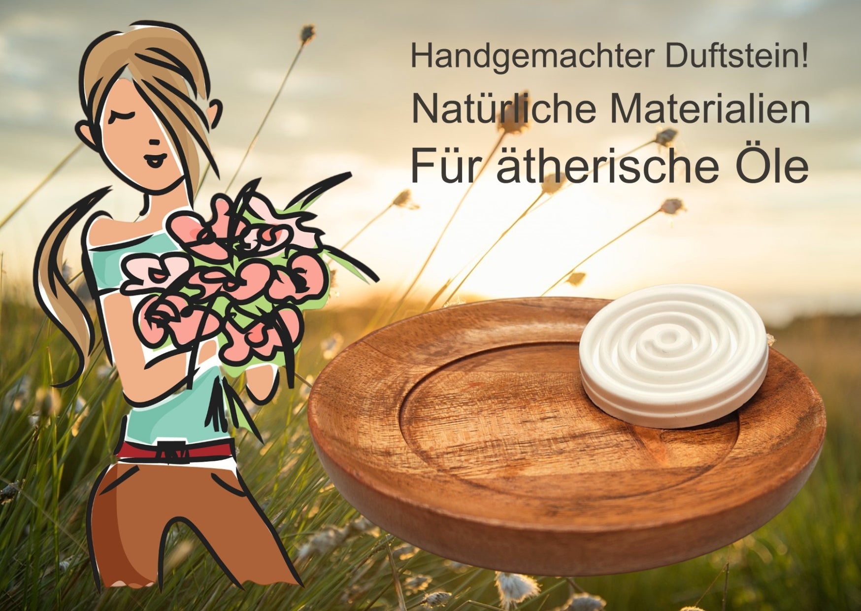 Handgemachter Duftstein zur Verwendung von Aromaölen/Duftölen und ätherischen Ölen - Wunderkraft.bio