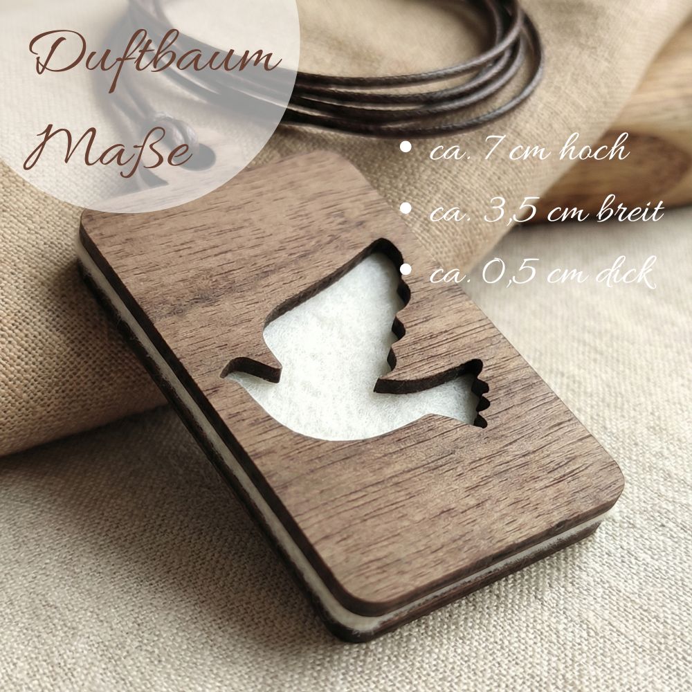 Holz Anhänger für ätherische Öle "YINYANG", Duftbaum aus Nussbaumholz mit Filzpad für Duftöle - Wunderkraft naturals