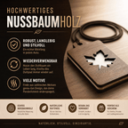 Holz Duftbaum für ätherische Öle "AHORNBLATT", Anhänger aus Nussbaumholz mit Filzpad fürs Auto - Wunderkraft naturals