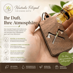 Holz Duftbaum für ätherische Öle "AXT", Anhänger aus Nussbaumholz mit Filzpad fürs Auto - Wunderkraft naturals