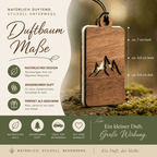 Holz Duftbaum für ätherische Öle "BERGE", Anhänger aus Nussbaumholz mit Filzpad für Duftöle - Wunderkraft naturals
