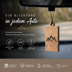 Holz Duftbaum für ätherische Öle "BERGE", Anhänger aus Nussbaumholz mit Filzpad für Duftöle - Wunderkraft naturals