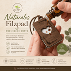 Holz Duftbaum für ätherische Öle "HERZ", Anhänger aus Nussbaumholz mit Filzpad für Duftöle - Wunderkraft naturals