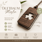 Holz Duftbaum für ätherische Öle "KLEEBLATT", Anhänger aus Nussbaumholz mit Filzpad fürs Auto - Wunderkraft naturals