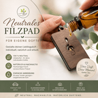 Holz Duftbaum für ätherische Öle "NOTENSCHLÜSSEL", Anhänger aus Nussbaumholz mit Filzpad fürs Auto - Wunderkraft naturals