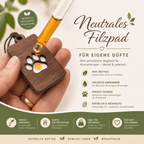 Holz Duftbaum für ätherische Öle "PFOTE", Anhänger aus Nussbaumholz mit Filzpad fürs Auto - Wunderkraft naturals