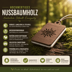 Holz Duftbaum für ätherische Öle "SONNE", Anhänger aus Nussbaumholz mit Filzpad fürs Auto - Wunderkraft naturals