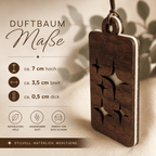 Holz Duftbaum für ätherische Öle "STERNE", Anhänger aus Nussbaumholz mit Filzpad für Duftöle - Wunderkraft naturals