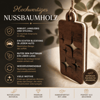 Holz Duftbaum für ätherische Öle "STERNE", Anhänger aus Nussbaumholz mit Filzpad für Duftöle - Wunderkraft naturals