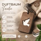 Holz Duftbaum für ätherische Öle "TAUBE", Anhänger aus Nussbaumholz mit Filzpad für ätherische Öle - Wunderkraft naturals