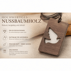 Holz Duftbaum für ätherische Öle "TAUBE", Anhänger aus Nussbaumholz mit Filzpad für ätherische Öle - Wunderkraft naturals