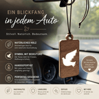 Holz Duftbaum für ätherische Öle "TAUBE", Anhänger aus Nussbaumholz mit Filzpad für ätherische Öle - Wunderkraft naturals
