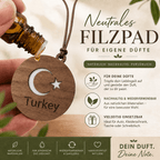 Holz Duftbaum mit türkischer Flagge – Natürlicher Auto Lufterfrischer zum Nachbeduften - Wk-naturals Wunderkraft Öle