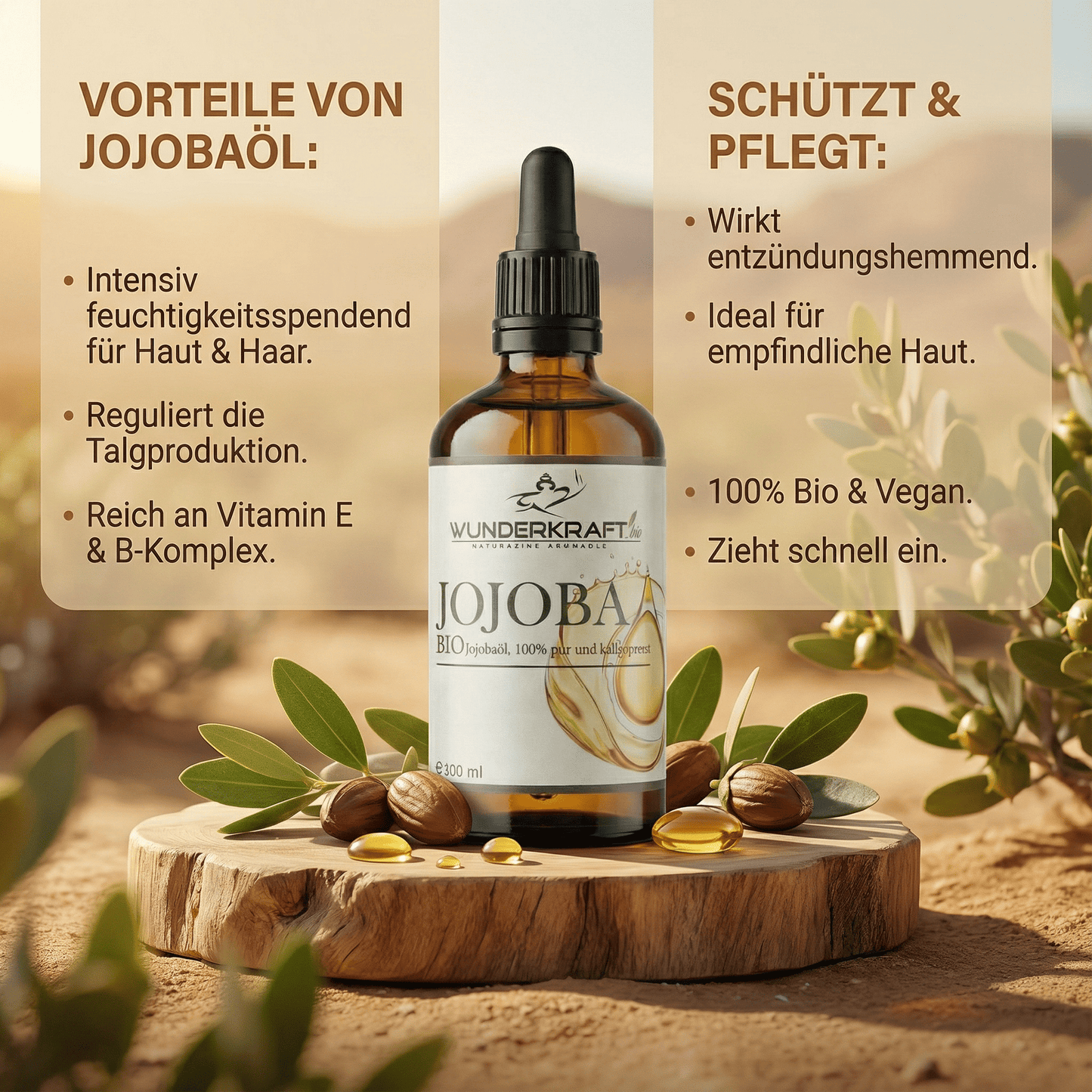Im SET BIO Jojobaöl & bio Mandelöl, naturrein, je 100ml, als Basisöl oder zur Massage - Wunderkraft naturals