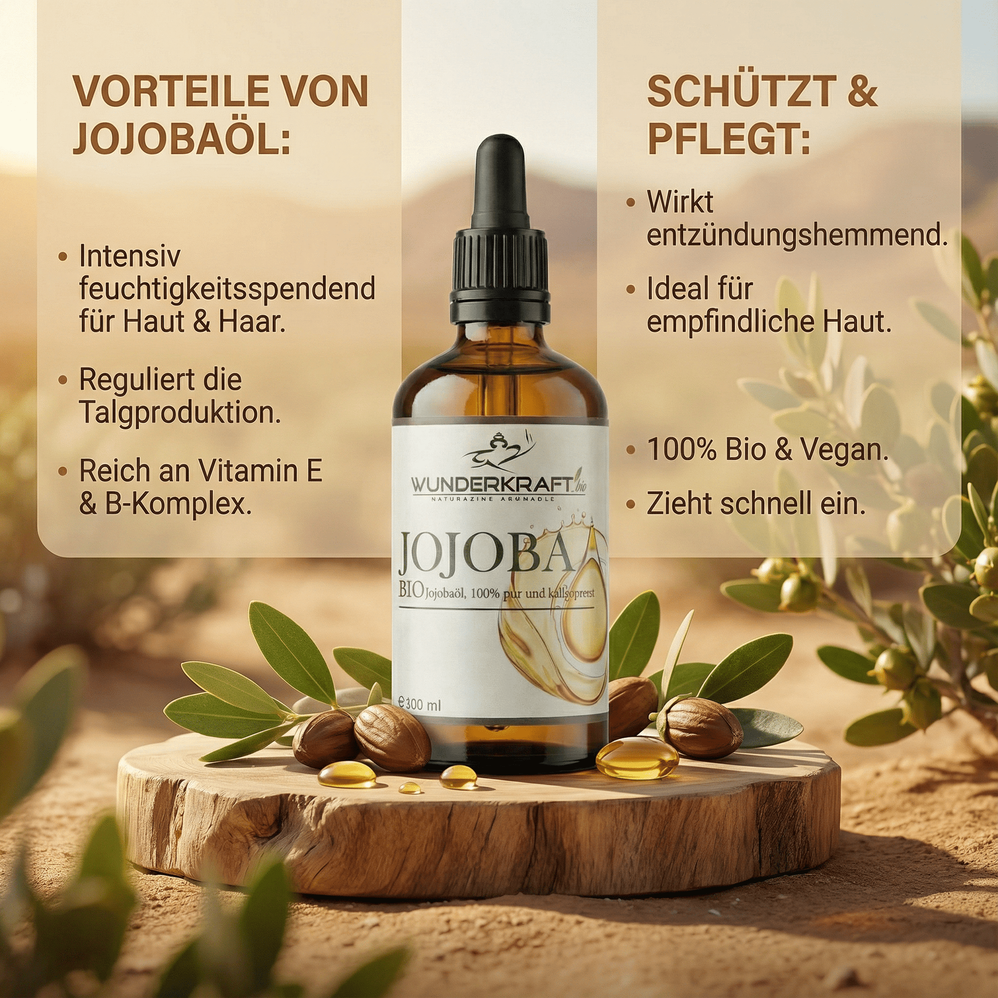 Im SET BIO Jojobaöl & bio Mandelöl, naturrein, je 100ml, als Basisöl oder zur Massage - Wunderkraft naturals