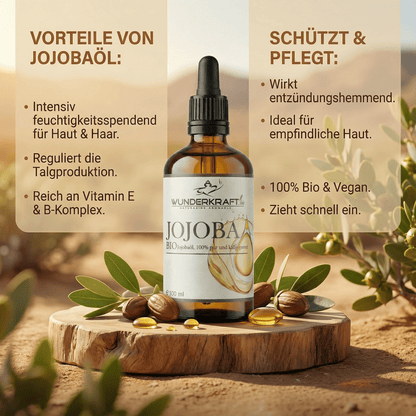 Im SET BIO Jojobaöl & bio Mandelöl, naturrein, je 100ml, als Basisöl oder zur Massage - Wunderkraft naturals