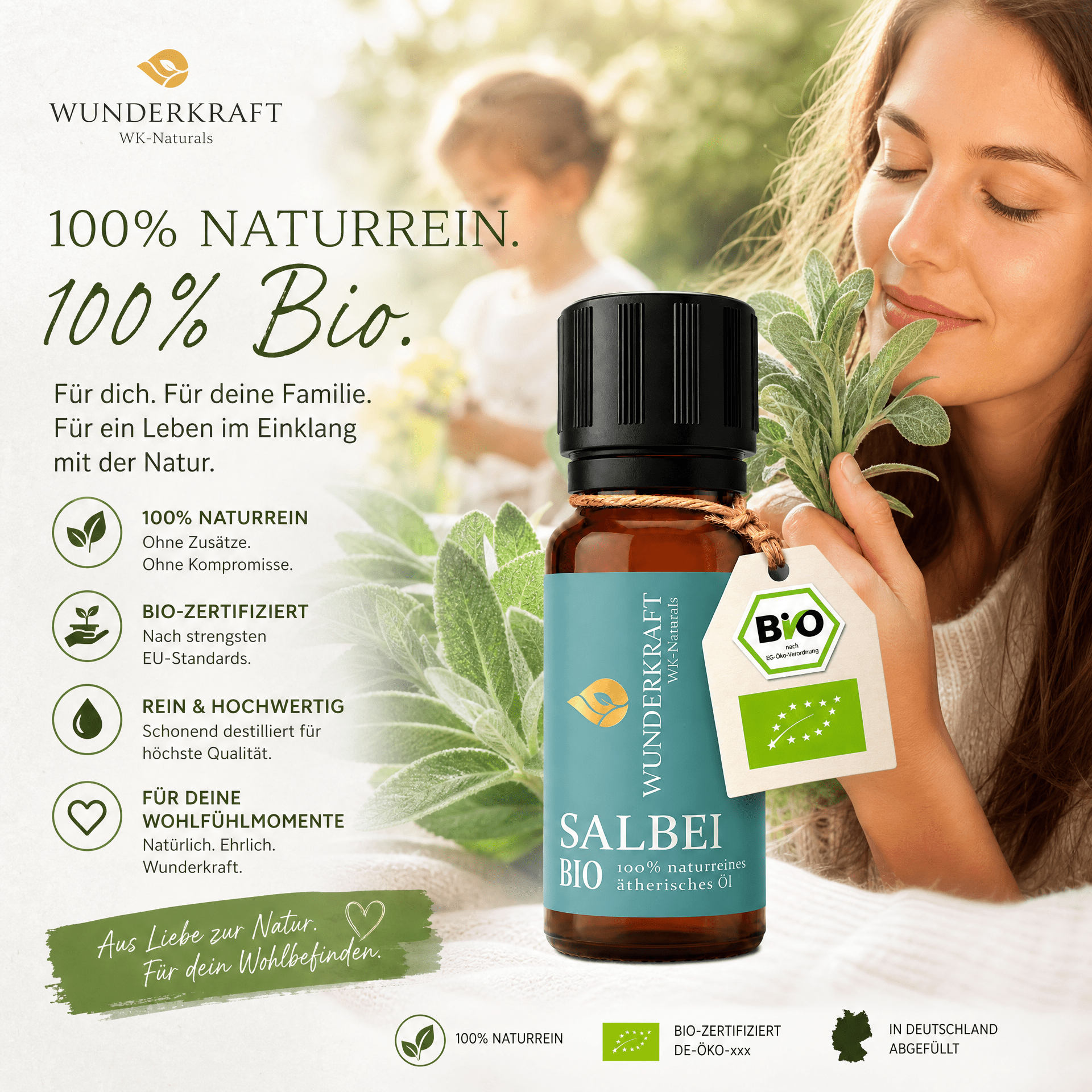 Innere Balance "SALBEIÖL BIO" 🌬️ Atemwege & Erkältung - Wunderkraft naturals