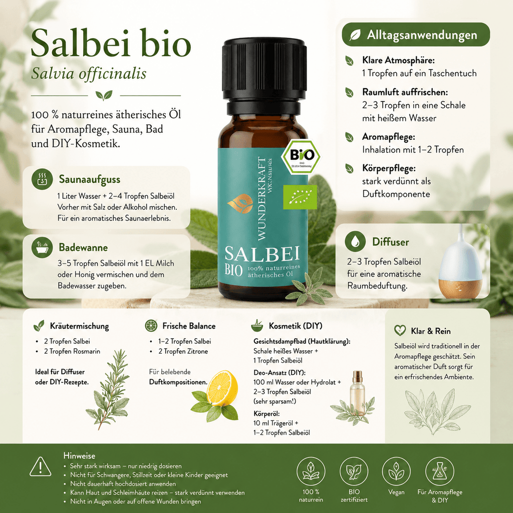 Innere Balance "SALBEIÖL BIO" 🌬️ Atemwege & Erkältung - Wunderkraft naturals