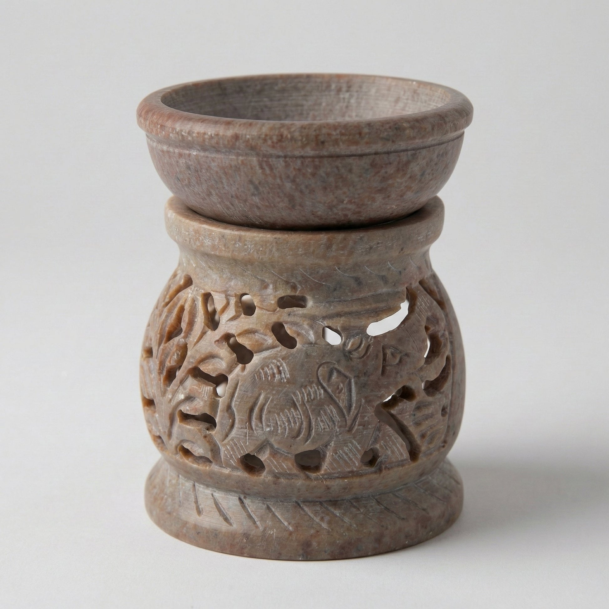 Kleine Duftlampe aus Speckstein "Raja" - Wunderkraft naturals