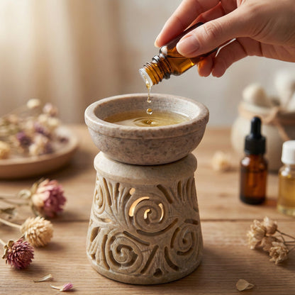 Kleine Duftlampe aus Speckstein "Ranya" - Wunderkraft naturals