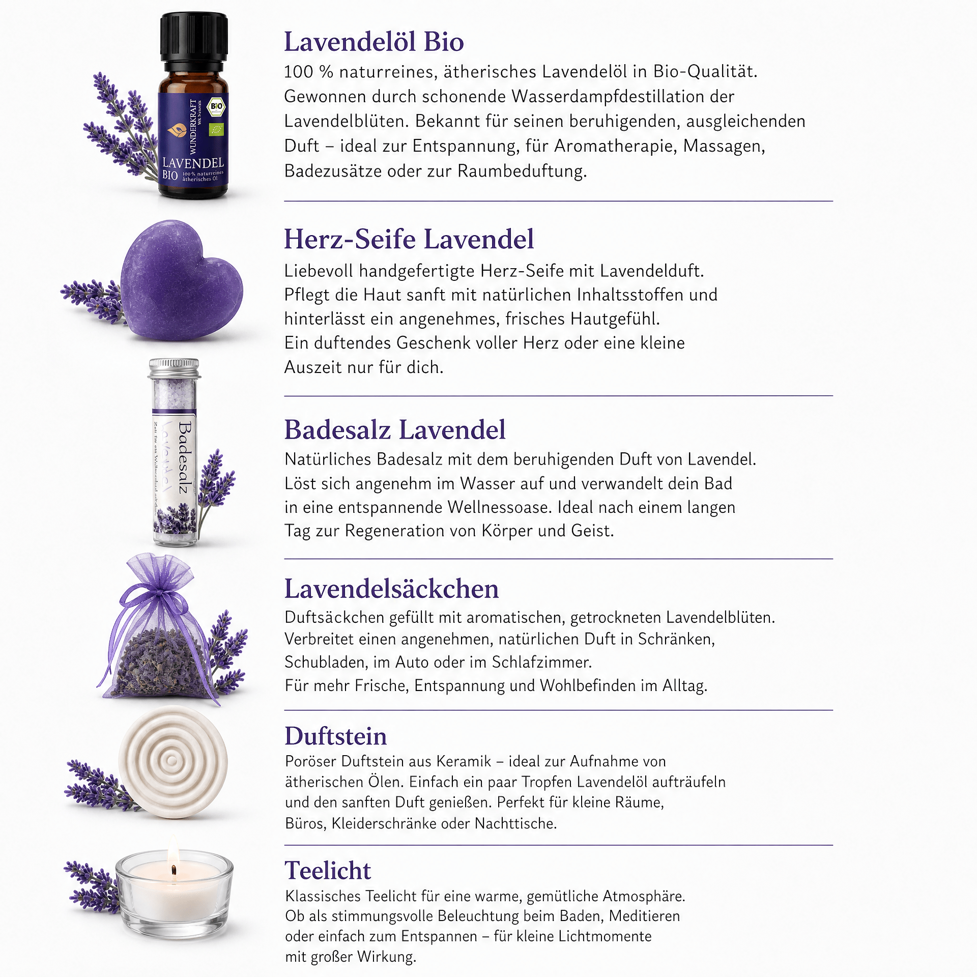 Lavendel Wellness Geschenkset – Pure Entspannung für besondere Momente - Wunderkraft naturals