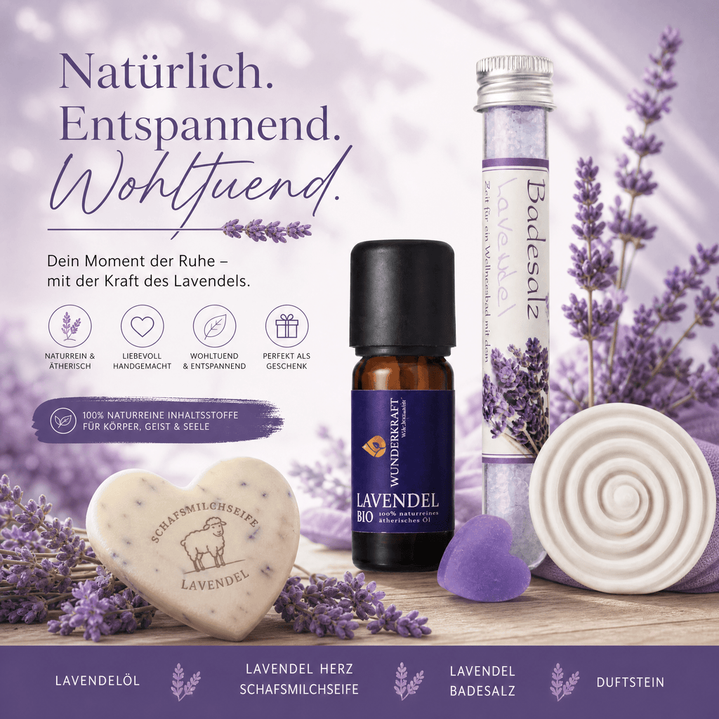 Lavendel Wellness Geschenkset – Pure Entspannung für besondere Momente - Wunderkraft naturals