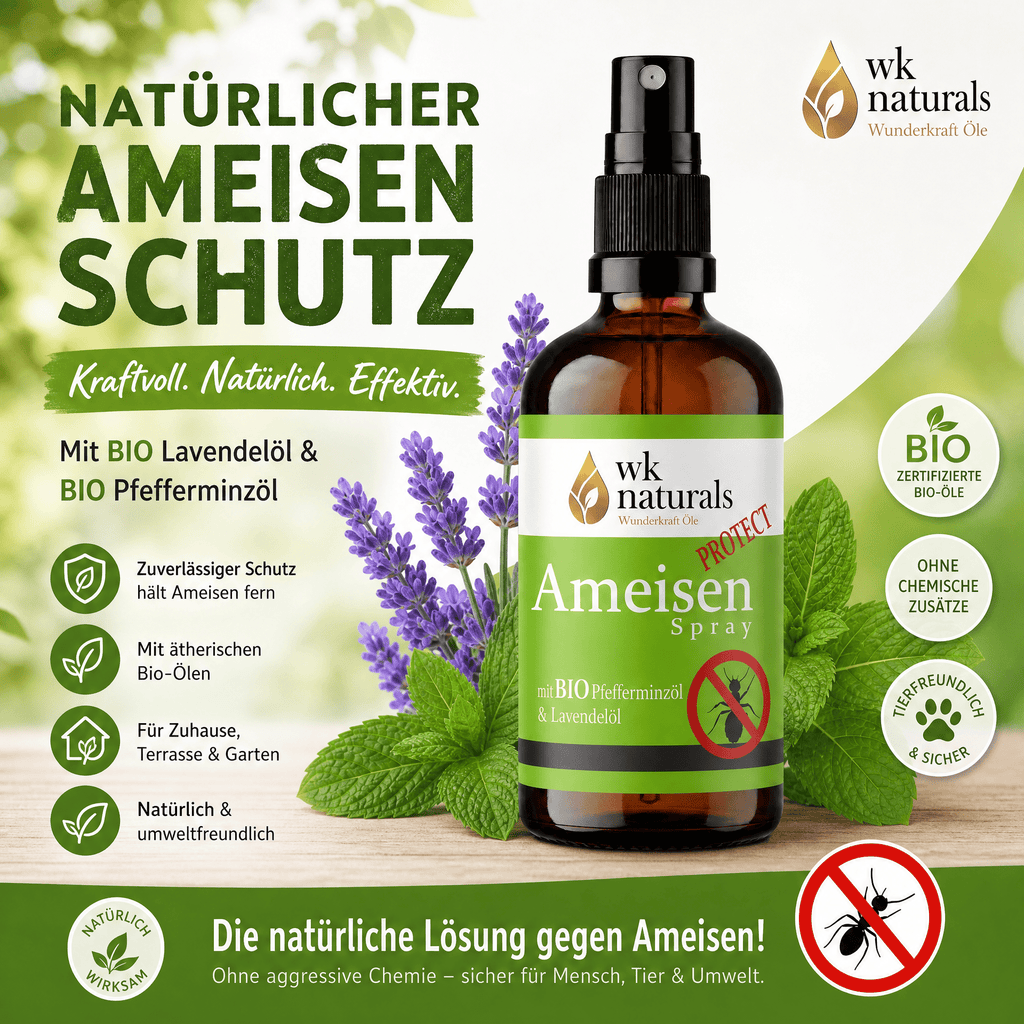 Natürliches Anti - Ameisen Spray – Für entspannte Stunden auf deiner Terrasse - Wunderkraft naturals