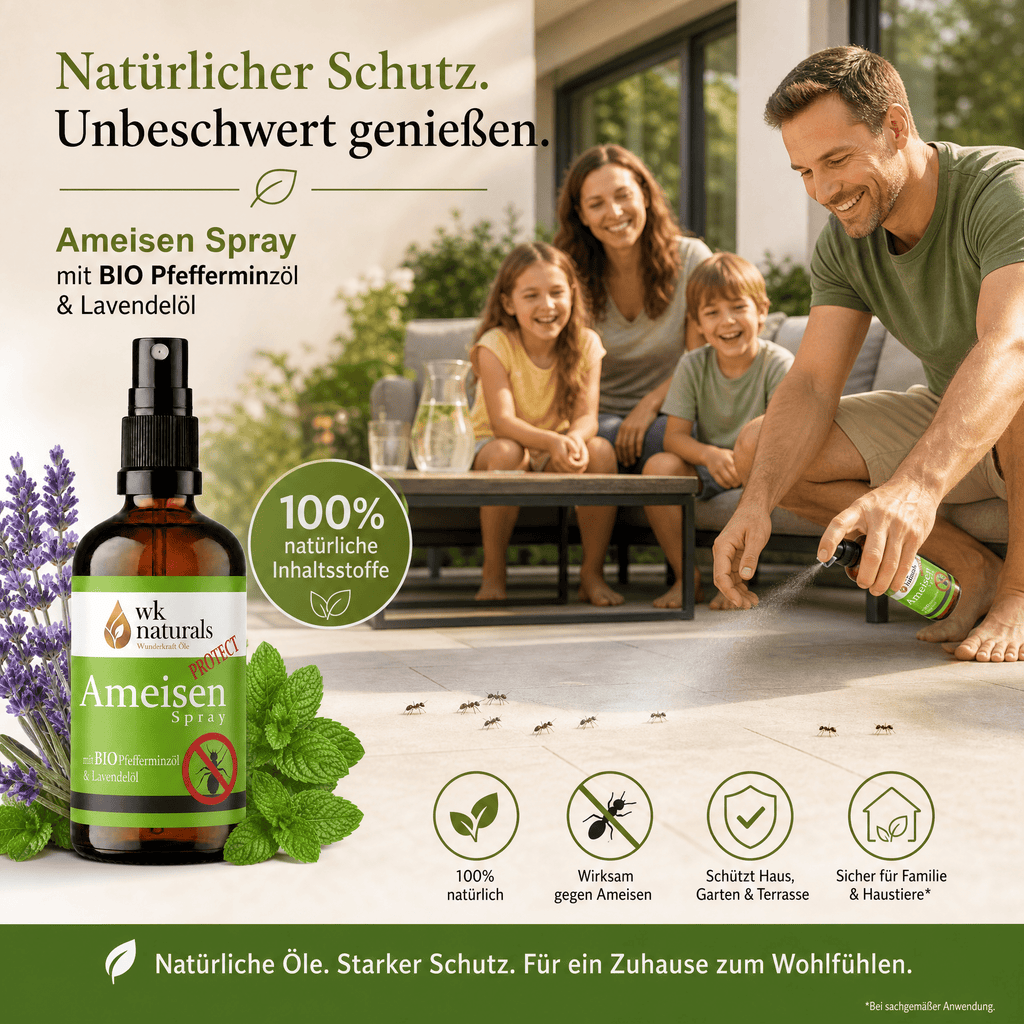 Natürliches Anti - Ameisen Spray – Für entspannte Stunden auf deiner Terrasse - Wunderkraft naturals