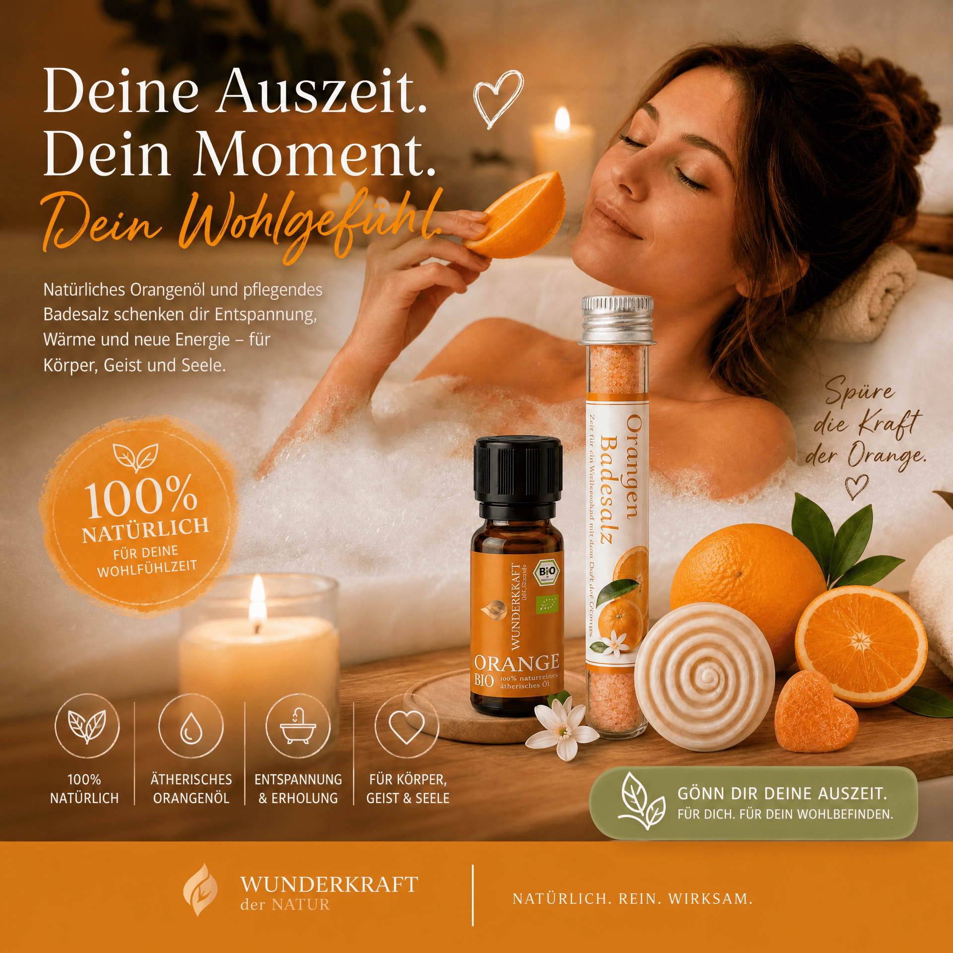 Orangen Wellness Geschenkset – Wärme & Wohlfühlmomente zum Verschenken - Wunderkraft naturals