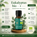 Reine Energie "EUKALYPTUSÖL BIO" 🌬️ Atemwege & Erkältung - 🧼 Reinigung & Hygiene - Wunderkraft naturals