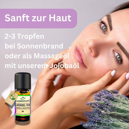 Riesen Duftstein & Holzteller inkl. BIO Lavendelöl fein, 100% ätherisches Öl, 10ml - Wunderkraft.bio von Wunderlampe.bio