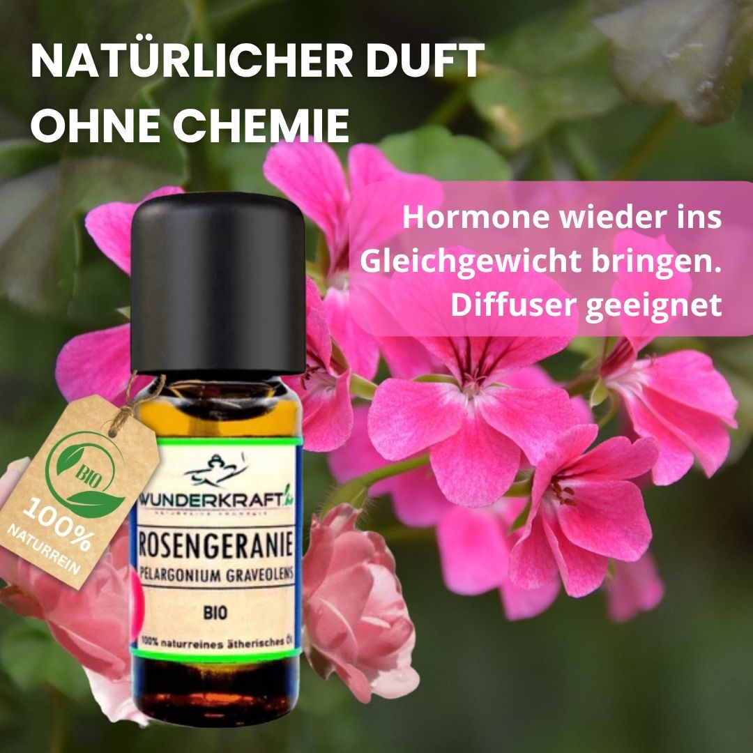Riesen Duftstein mit Holzteller inkl. BIO Rosengeranienöl, 100% naturreines ätherisches Öl - Wunderkraft.bio von Wunderlampe.bio