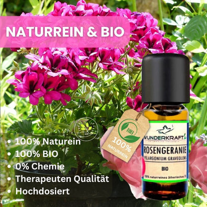 Riesen Duftstein mit Holzteller inkl. BIO Rosengeranienöl, 100% naturreines ätherisches Öl - Wunderkraft.bio von Wunderlampe.bio