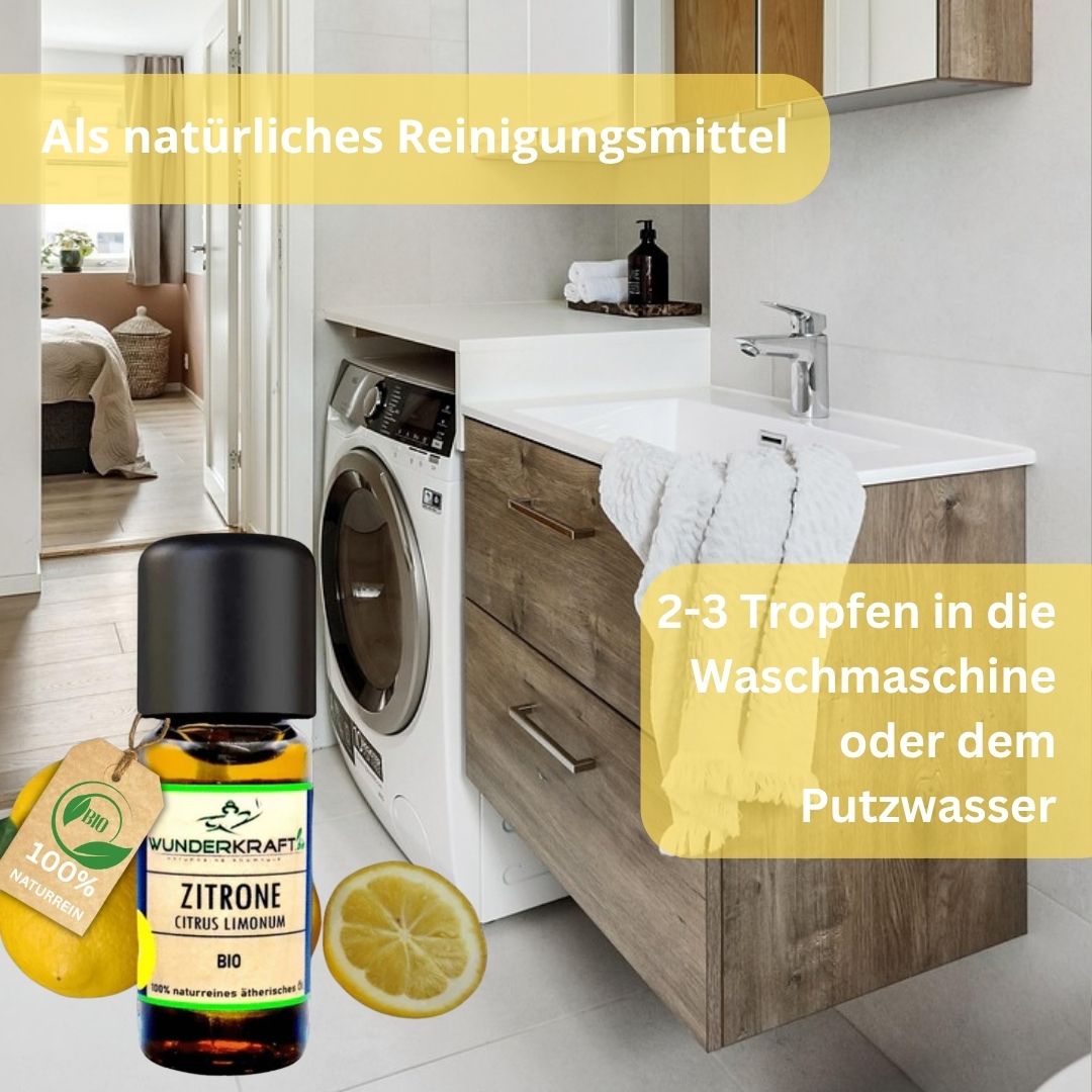 Riesen Duftstein mit Holzteller inkl. BIO Zitronenöl, 100% ätherisches Öl, 10ml - Wunderkraft.bio von Wunderlampe.bio