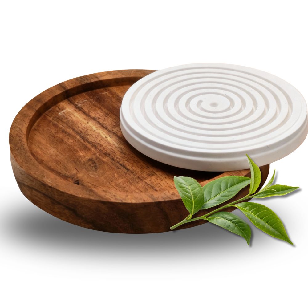 Riesen Duftstein Spirale mit Holzteller zur Raumbeduftung - Wunderkraft.bio von Wunderlampe.bio