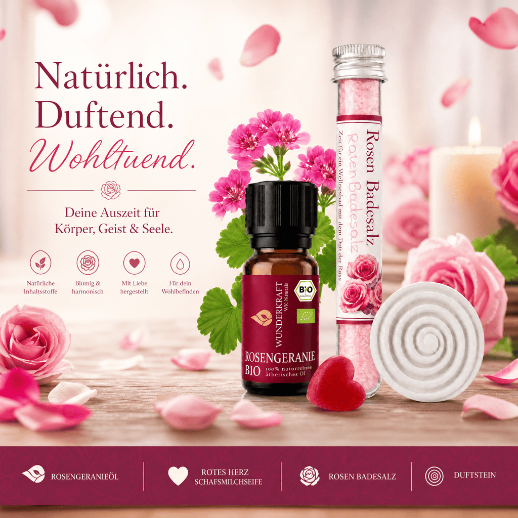 Rosen Wellness Geschenkset – Zarte Rosenmomente für echte Entspannung - Wunderkraft naturals